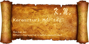 Kereszturi Máté névjegykártya